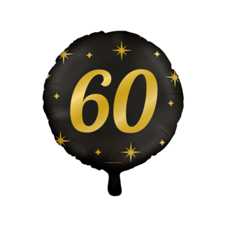 Paper Dreams Folieballon - 60 jaar - Zwart / goud - 46cm - Zonder vulling