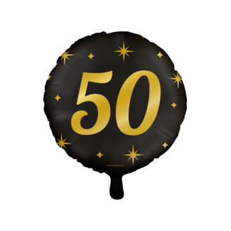 Paper Dreams Folieballon - 50 jaar - Zwart / goud - 46cm - Zonder vulling