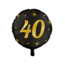 Paper Dreams Folieballon - 40 jaar - Zwart / goud - 46cm - Zonder vulling
