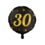 Paper Dreams Folieballon - 30 jaar - Zwart / goud - 46cm - Zonder vulling
