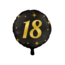 Paper Dreams Folieballon - 18 jaar - Zwart / goud - 46cm - Zonder vulling