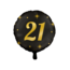 Paper Dreams Folieballon - 21 jaar - Zwart / goud - 46cm - Zonder vulling