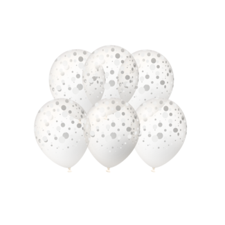 Paper Dreams Ballonnen - Zilveren confetti opdruk - 30cm - 6st.