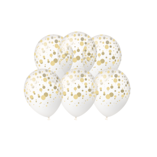 Paper Dreams Ballonnen - Gouden confetti opdruk - 30cm - 6st.