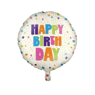 Paper Dreams Folieballon - Happy Birthday - Confetti - 46cm