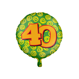 Paper Dreams Folieballon - 40 jaar - Groen/geel - 46cm