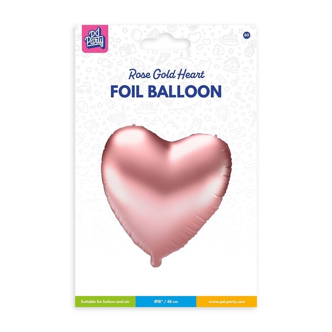 Paper Dreams Folieballon - Hart - Roségoud - 46m