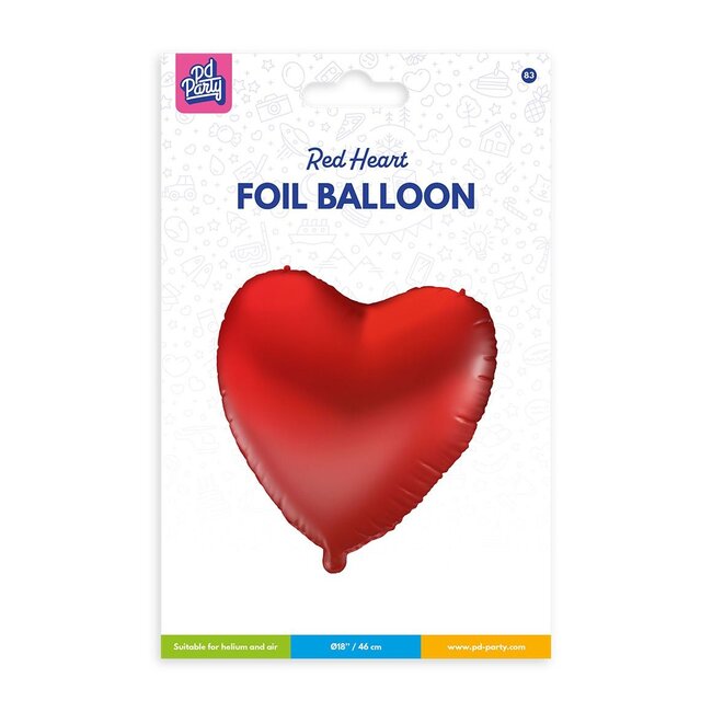 Paper Dreams Folieballon - Hart - Rood - 46cm