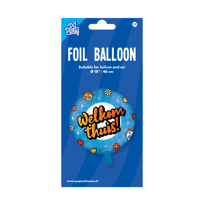 Paper Dreams Folieballon - Welkom thuis - Cartoon - 46cm