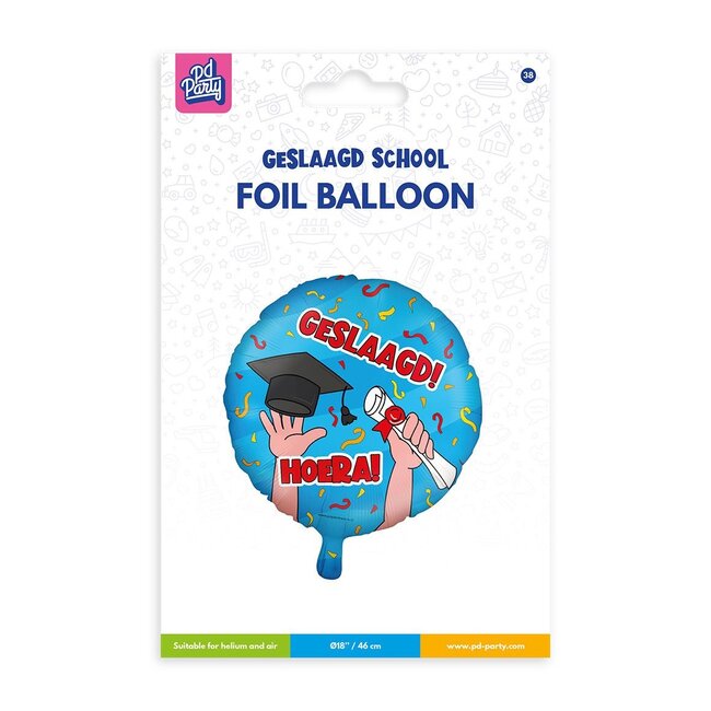 Paper Dreams Folieballon - Geslaagd - Cartoon - 46cm