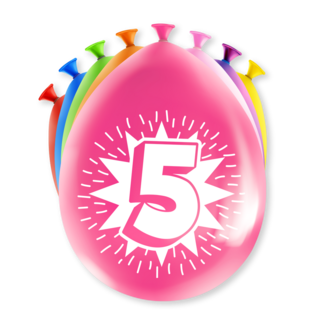 Paper Dreams Ballonnen - 5 jaar - 30cm - 8st.