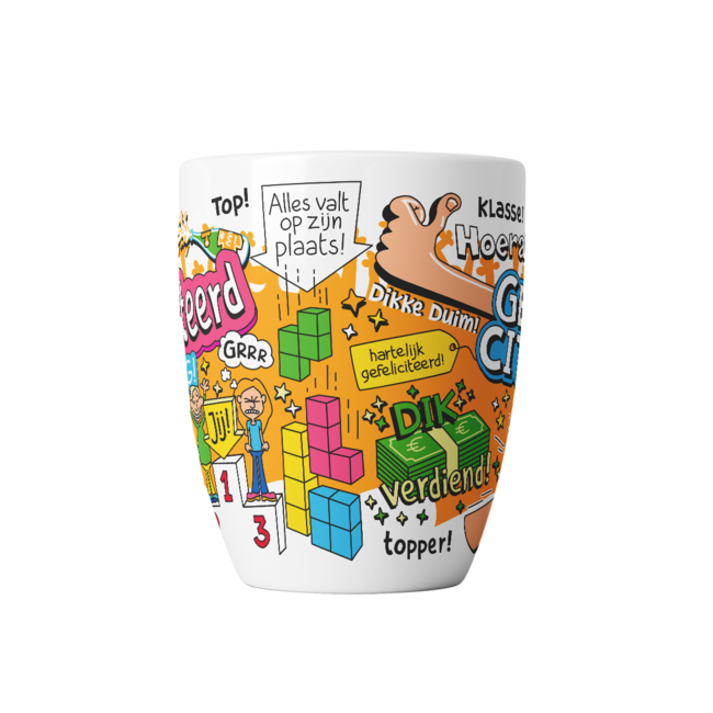 Paper Dreams Mok - Cartoonmok - Gefeliciteerd - Petje af
