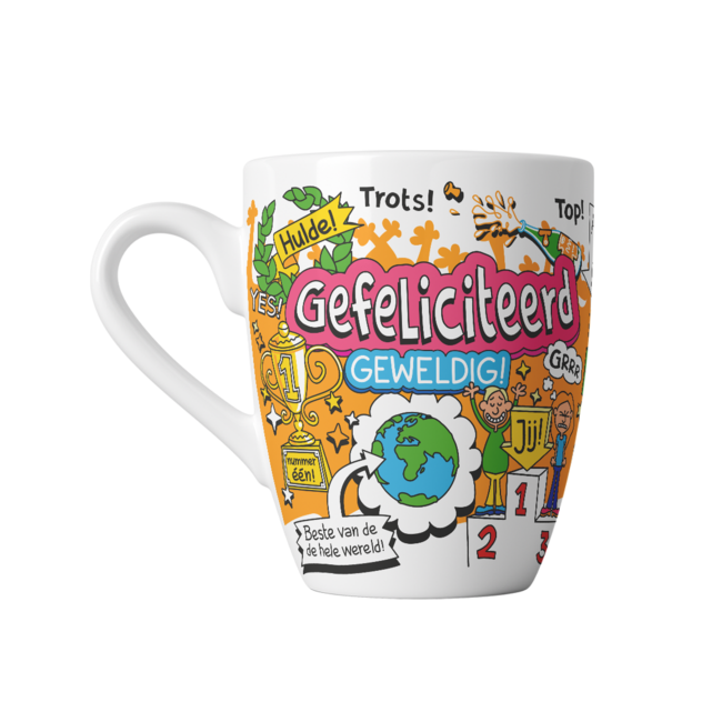Paper Dreams Mok - Cartoonmok - Gefeliciteerd - Petje af