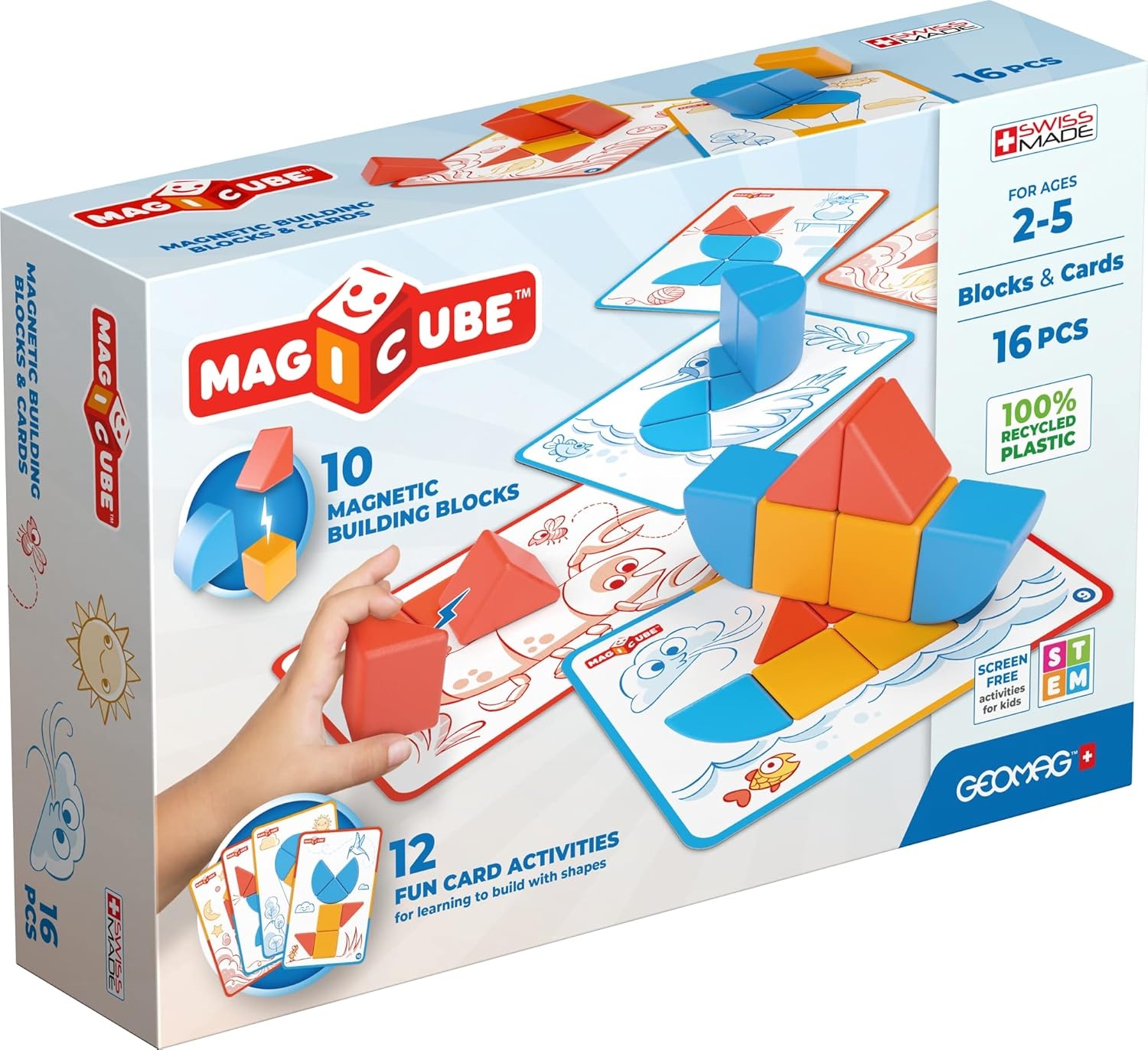 Geomag - Magicube - Magnetische blokken - Vormen en kaarten - 16dlg.
