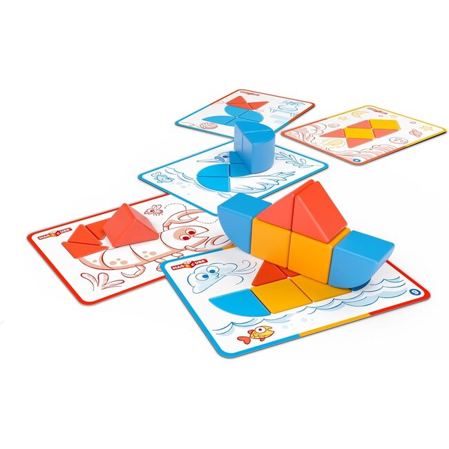 Geomag Geomag - Magicube - Magnetische blokken - Vormen en kaarten - 16dlg.