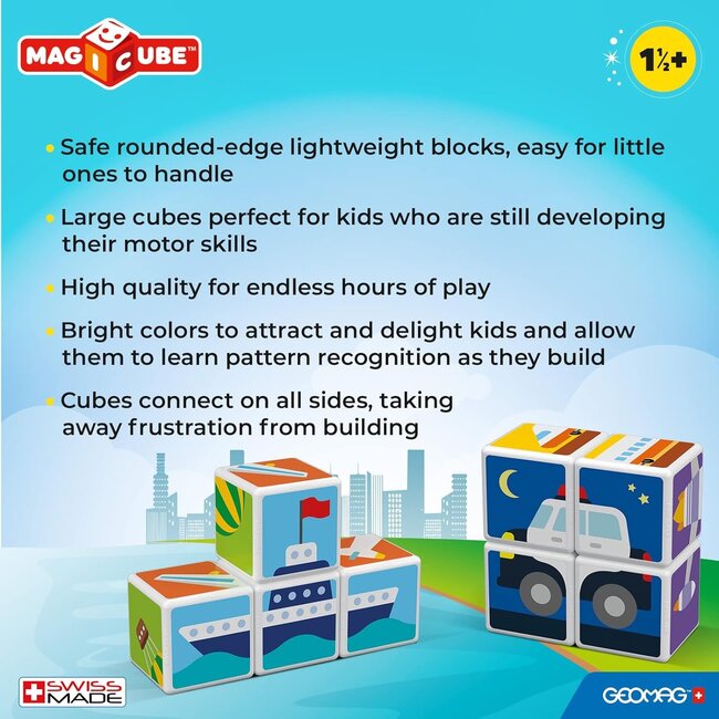 Geomag Geomag - Magicube - Magnetische blokken - Transport en kaarten - 7dlg.