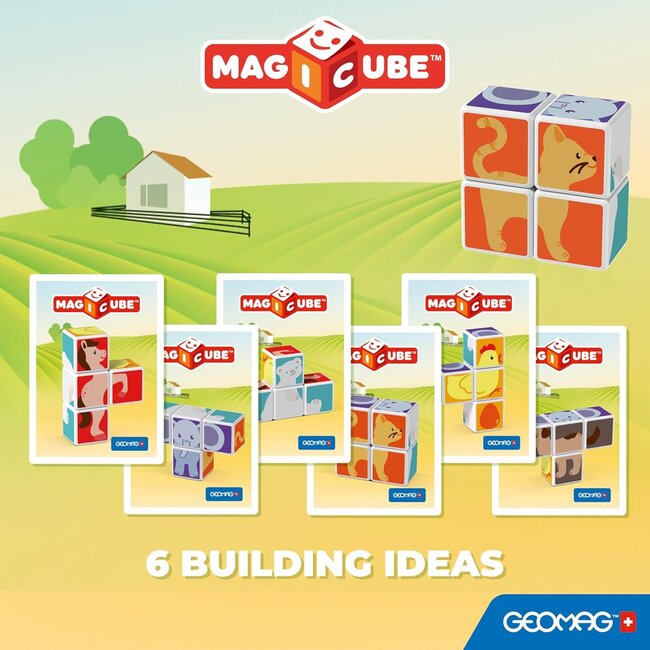Geomag Geomag - Magicube - Magnetische blokken - Dieren vrienden en kaarten - 7dlg.