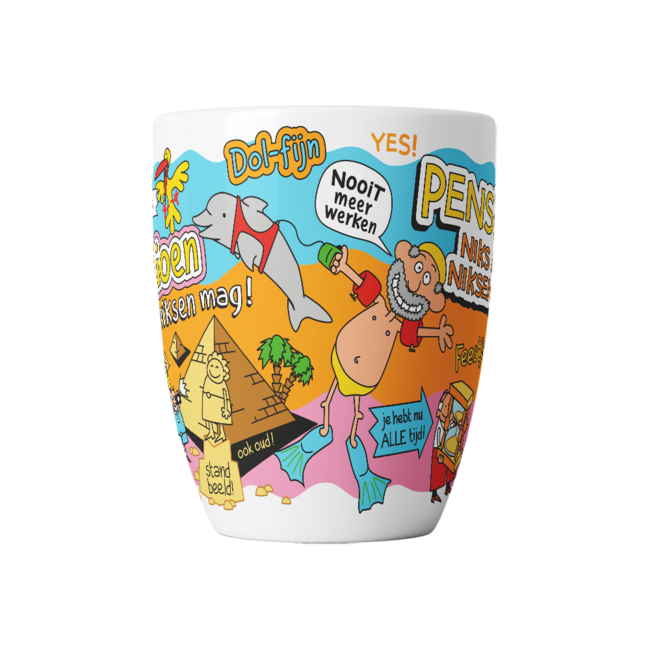 Paper Dreams Mok - Pensioen, niks moet niksen mag - Cartoon