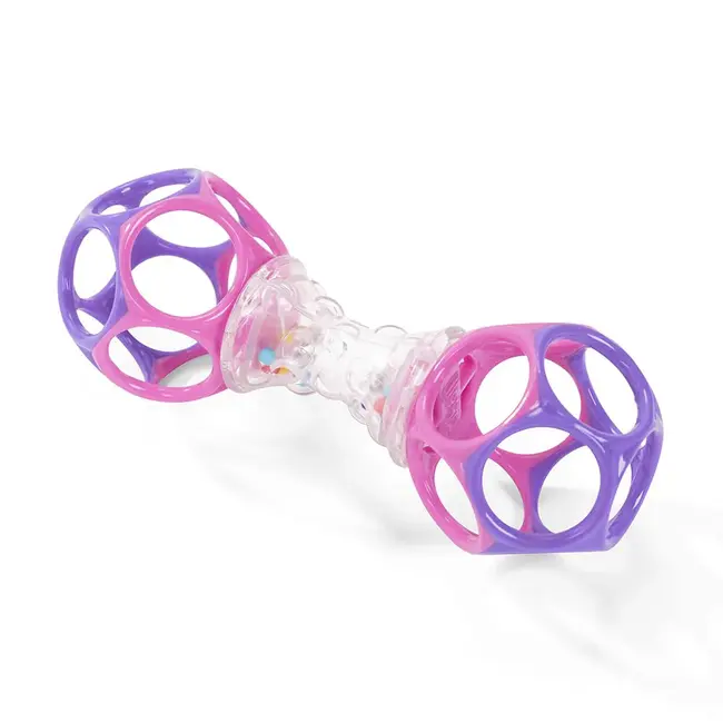 Grijpspeeltjes set - Oball - Babybal & rammelaar - Roze/paars