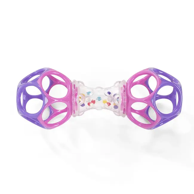 Grijpspeeltjes set - Oball - Babybal & rammelaar - Roze/paars