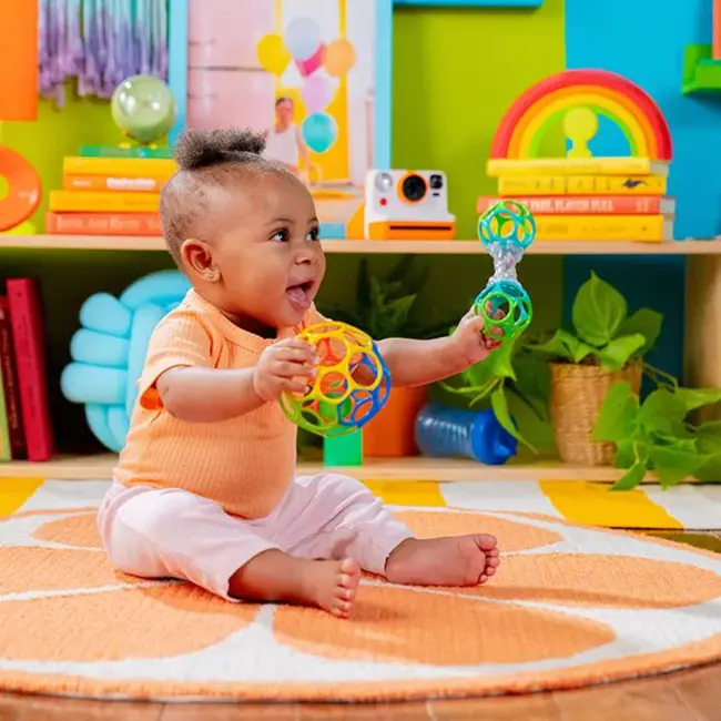 Grijpspeeltjes set - Oball - Babybal & rammelaar - Regenboog