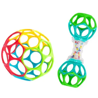 Grijpspeeltjes set - Oball - Babybal & rammelaar - Regenboog