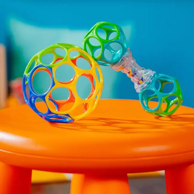 Grijpspeeltjes set - Oball - Babybal & rammelaar - Regenboog