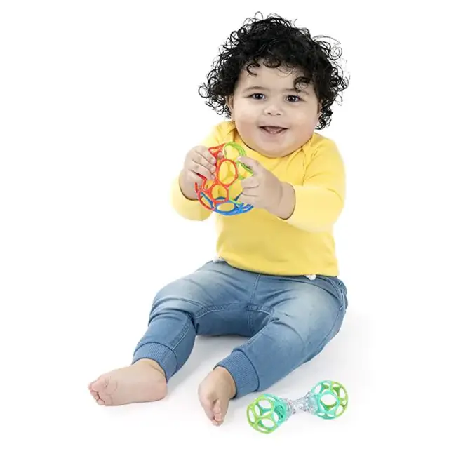 Grijpspeeltjes set - Oball - Babybal & rammelaar - Regenboog