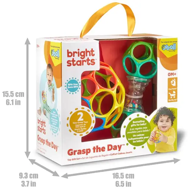 Grijpspeeltjes set - Oball - Babybal & rammelaar - Regenboog