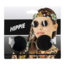 PartyXplosion Bril - Hippie - Goud - Donker glas