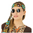 PartyXplosion Bril - Hippie - Goud - Donker glas