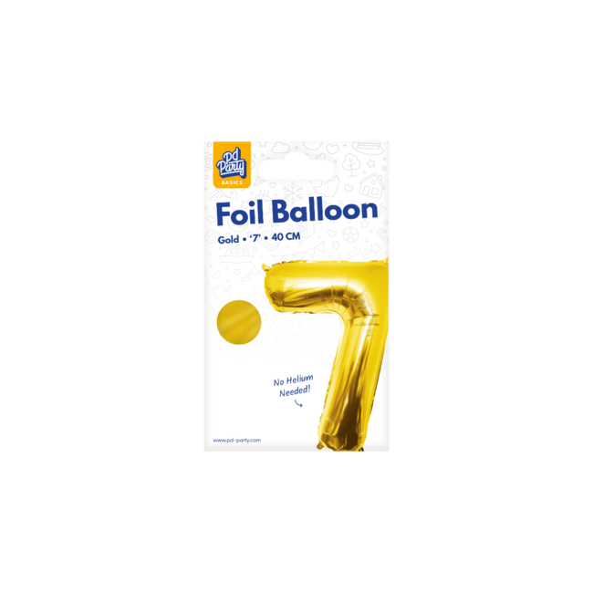 Paper Dreams Folieballon - 7 jaar - Goud - 40cm - Niet geschikt voor helium