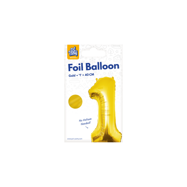 Paper Dreams Folieballon - 1 jaar - Goud - 40cm - Niet geschikt voor helium
