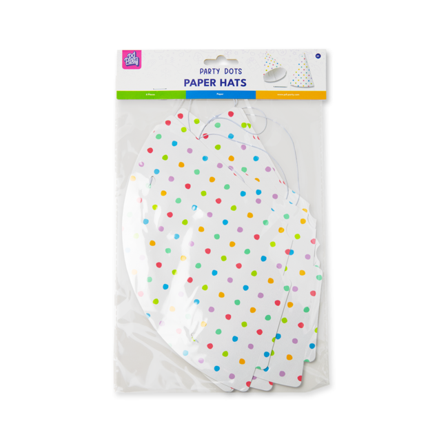 Paper Dreams Feesthoedjes - Gekleurde stippen - 6st.