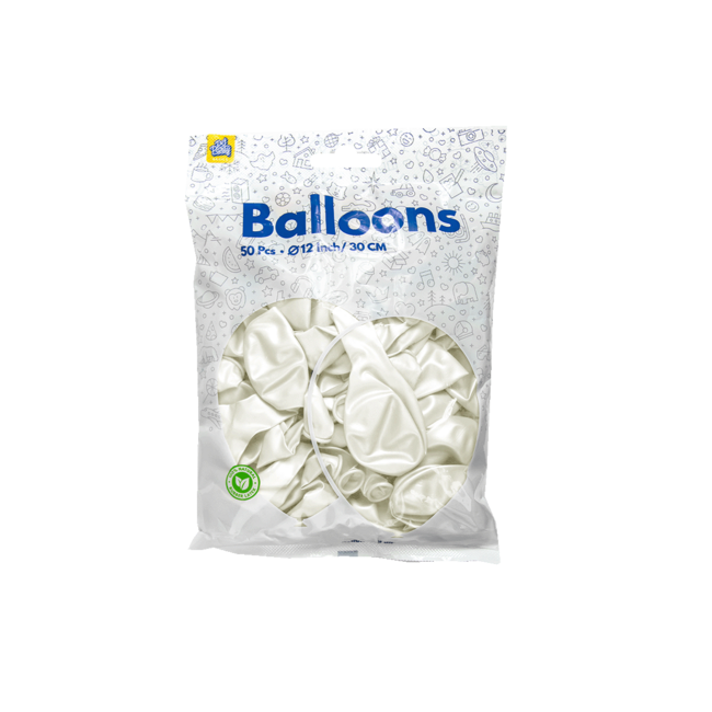 Paper Dreams Ballonnen - Wit - Metallic - 30cm - 50st.