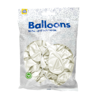 Paper Dreams Ballonnen - Wit - Metallic - 30cm - 50st.