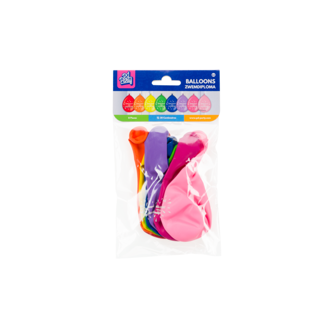 Paper Dreams Ballonnen - Gefeliciteerd met je zwemdiploma! - 30cm - 8st.