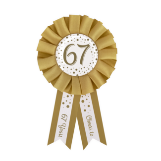 Paper Dreams Rozet - 67 jaar - Goud, wit
