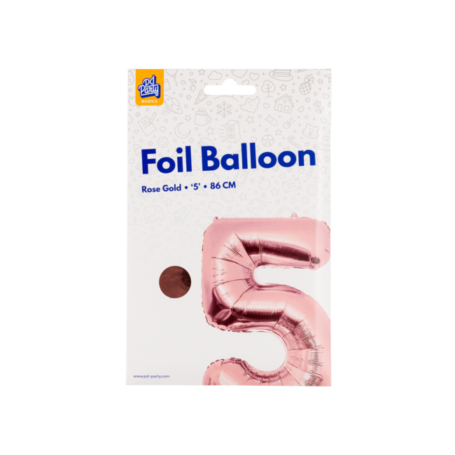 Paper Dreams Folieballon - 5 jaar - Rosé goud - 86cm - Zonder vulling