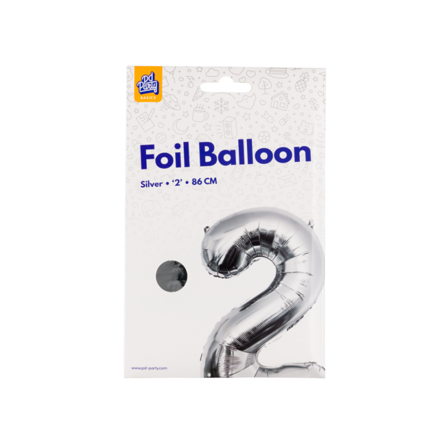 Paper Dreams Folieballon - 2 jaar - Zilver - 86cm - Zonder vulling