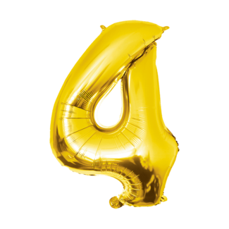 Paper Dreams Folieballon - 4 jaar - Goud - 86cm - Zonder vulling