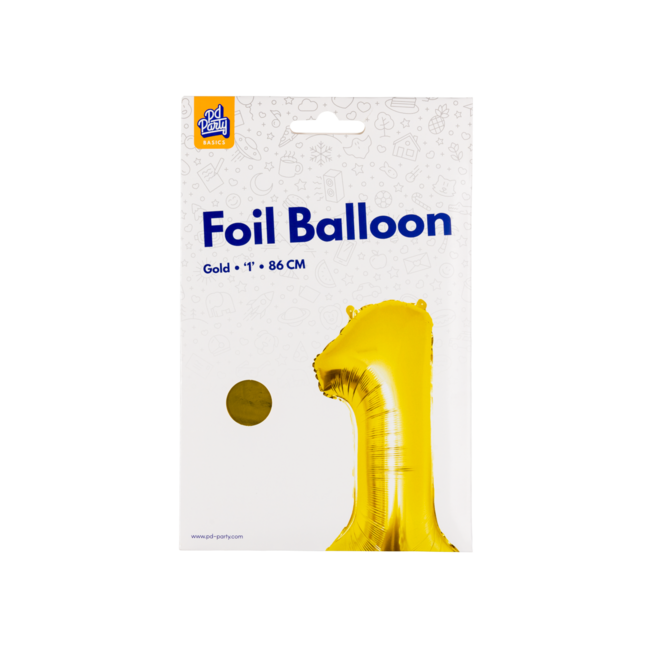 Paper Dreams Folieballon - 1 jaar - Goud - 86cm - Zonder vulling