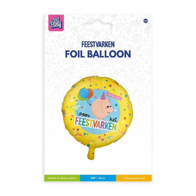 Paper Dreams Folieballon - Voor het feestvarken - 46cm - Zonder vulling