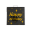 Paper Dreams Servetten - Happy Birthday - Goud, zwart - 33x33cm - 16st.
