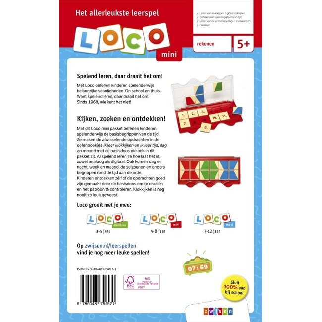 Loco Leerspellen Loco Mini - Pakket -  Klokkijken - 5-8 jaar