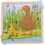 BigJigs Puzzel - Eend met kuiken - Hout - 18x18cm - 16st.