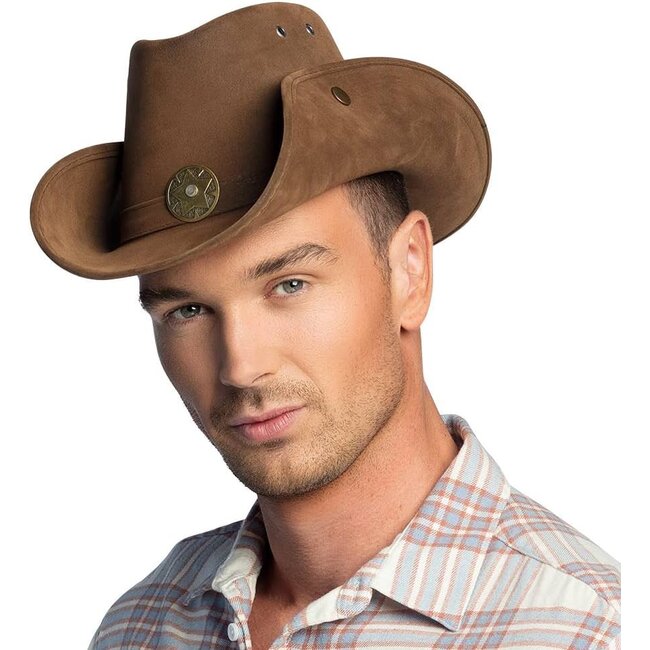 PartyXplosion Hoed - Bruin - Cowboy - Luxe