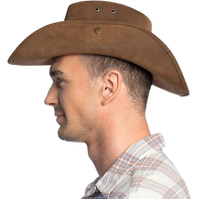 PartyXplosion Hoed - Bruin - Cowboy - Luxe