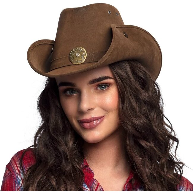 PartyXplosion Hoed - Bruin - Cowboy - Luxe