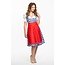 Partychimp Kostuum - Dirndl - Jurk - Stefanie - Blauw, rood - M